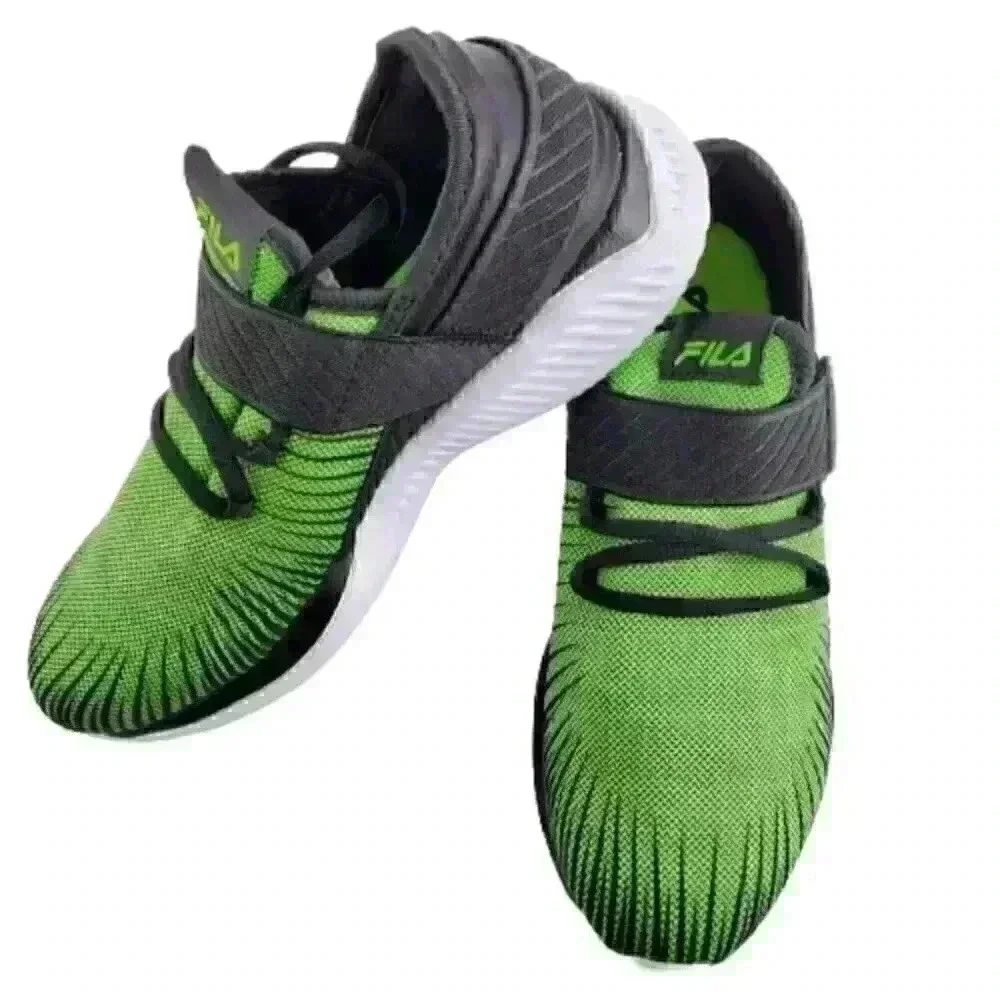 Fila Boys Fondato 3 Strap Sneakers Sz 7 Green Runn - Picture 10 of 10